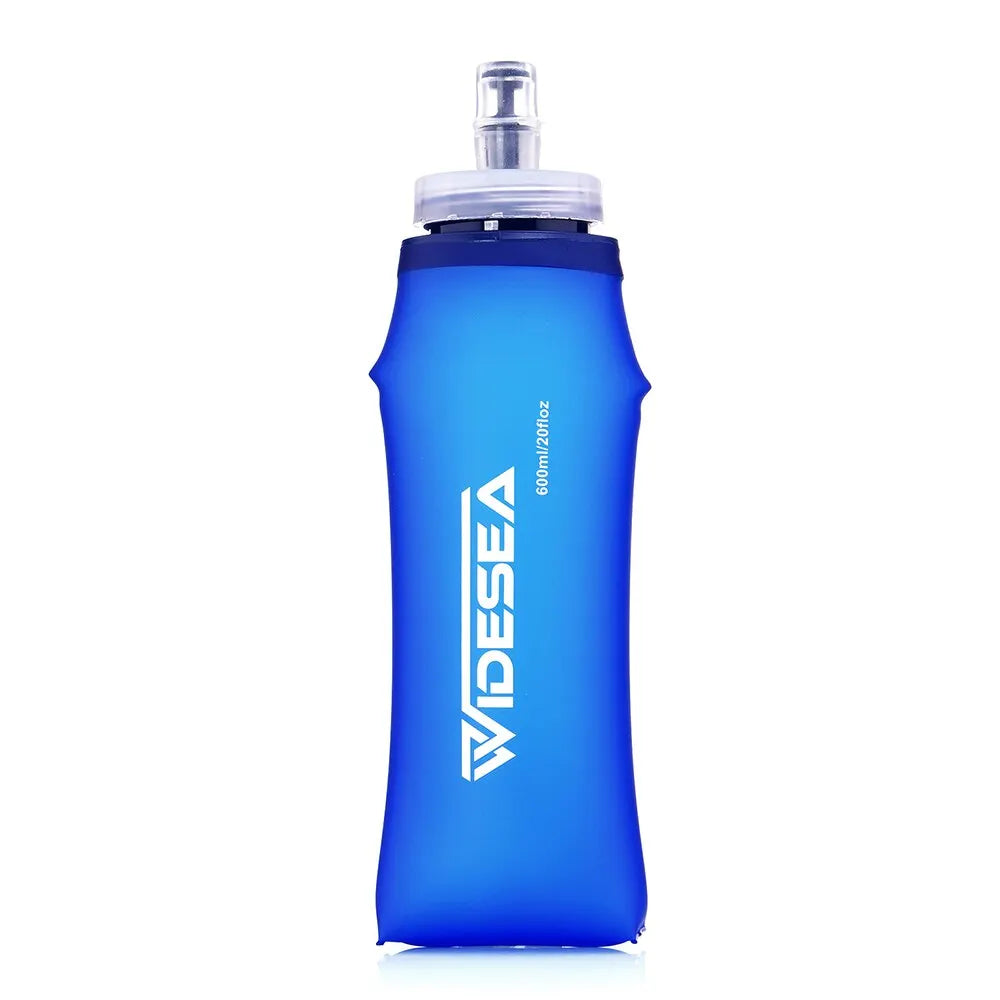 Widesea Camping 600ml Garrafa de Água Macia Esporte Beber Bolsa Dobrável Frasco Ao Ar Livre Corrida Hidratação Pacote Cintura Bicicleta BPA Livre 