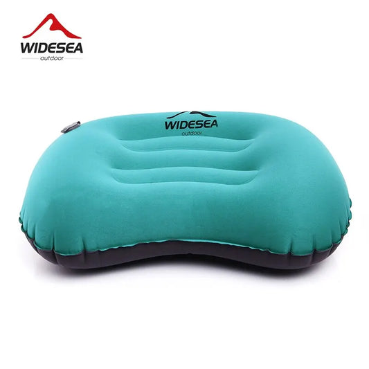 Widesea Portable Inflatable Pillow Camping Equipment Compressible Folding Air Cushion Outdoor Protective Tourism Sleeping Gear Leedoar