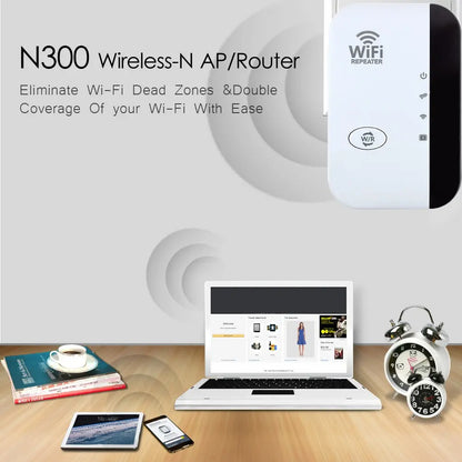 Wifi Repeater Wireless Signal Amplifier 2.4G Wifi Extended Network Card Home Router 300M Receiver for Macbook PC Accessories Leedoar