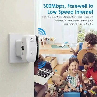 Repetidor Wifi Amplificador de señal inalámbrica Mejorador de red extendida UE EE. UU. Enrutador doméstico 300 m A través de la pared Dormitorio Recibir en movimiento 