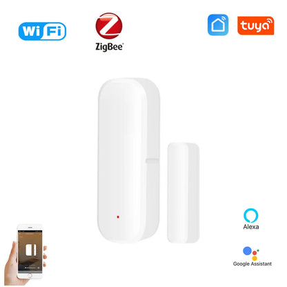 Wifi ZIgbee Smart Door Window Sensor on OFF Detector App Notification Home Security Alarm Via Alexa Google Home Tuya Smart Life Leedoar