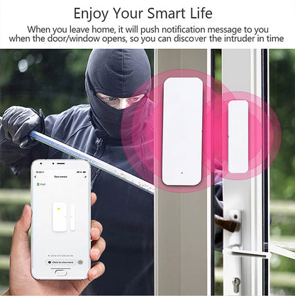 Wifi ZIgbee Smart Door Window Sensor on OFF Detector App Notification Home Security Alarm Via Alexa Google Home Tuya Smart Life Leedoar