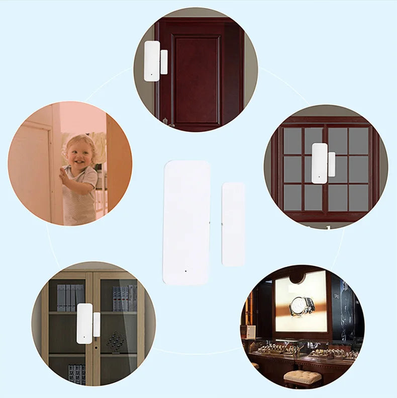 Wifi ZIgbee Smart Door Window Sensor on OFF Detector App Notification Home Security Alarm Via Alexa Google Home Tuya Smart Life Leedoar