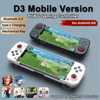 Controlador de jogo extensível sem fio BT 5.0 para celular Android IOS Gamepad Joystick Eat Chicken Gamepad para PS4 Switch PC 