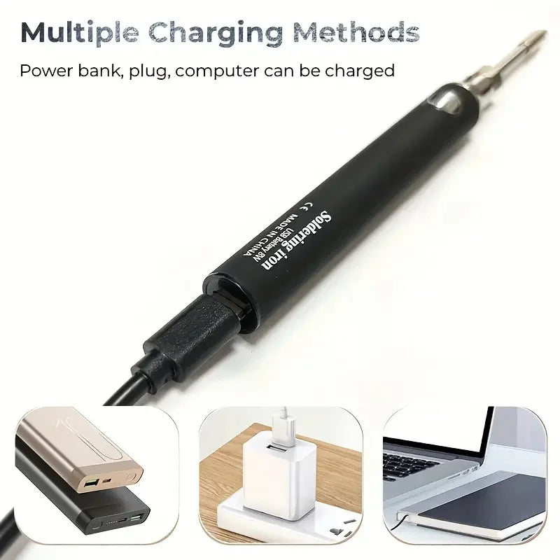 Wireless Charging Electric Soldering Iron Solder Iron USB 5V 8-10W Fast Charging Lithium Battery Portable Repair Welding Tools Leedoar