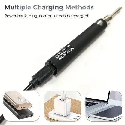 Wireless Charging Electric Soldering Iron Solder Iron USB 5V 8-10W Fast Charging Lithium Battery Portable Repair Welding Tools Leedoar