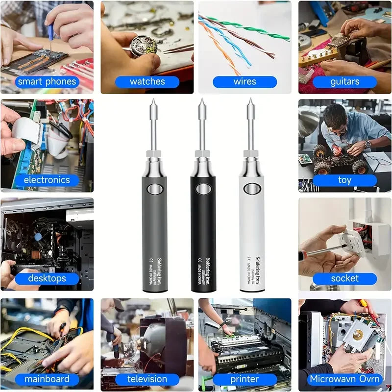 Wireless Charging Electric Soldering Iron Solder Iron USB 5V 8-10W Fast Charging Lithium Battery Portable Repair Welding Tools Leedoar