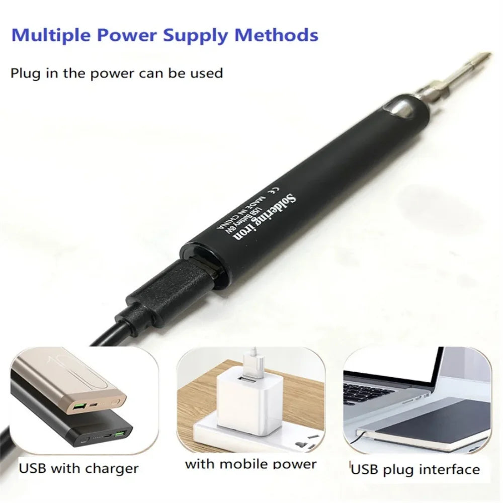 Wireless Charging Electric Soldering Iron Solder Iron USB 5V 8-10W Fast Charging Lithium Battery Portable Repair Welding Tools Leedoar