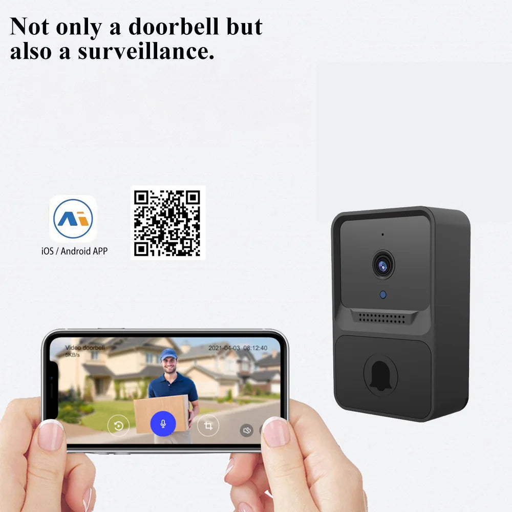 Wireless Doorbell WiFi Outdoor HD Camera Security Door Bell Night Vision Video Intercom Voice Change For Home Monitor Door Phone Leedoar