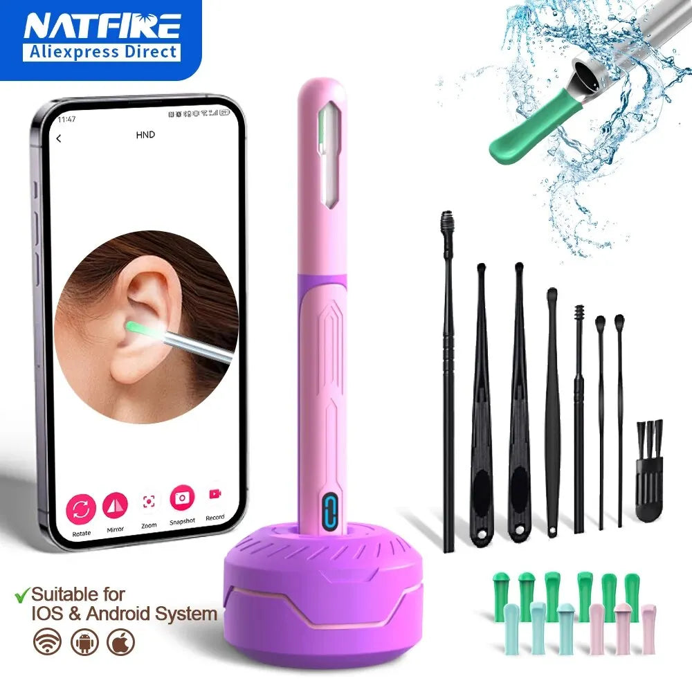 Wireless Ear Cleaner With Camera 6 LED Lights 3.6mm Lens Ear Wax Removal Tool Camera Take Video Photos HD Earpick Gifts Leedoar