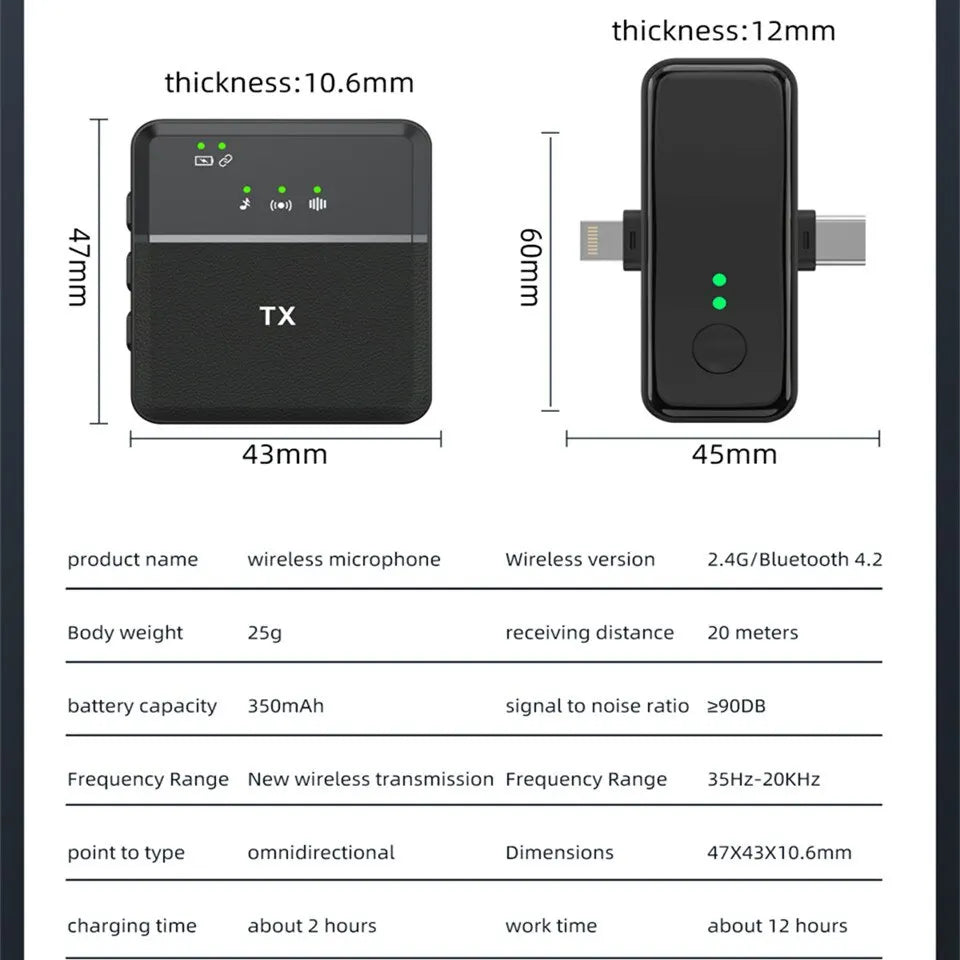 Microfone de lapela sem fio com cabo de áudio de 3,5 mm, microfone de lapela para câmera, smartphone, placa de som, microfone de gravação para YouTube 