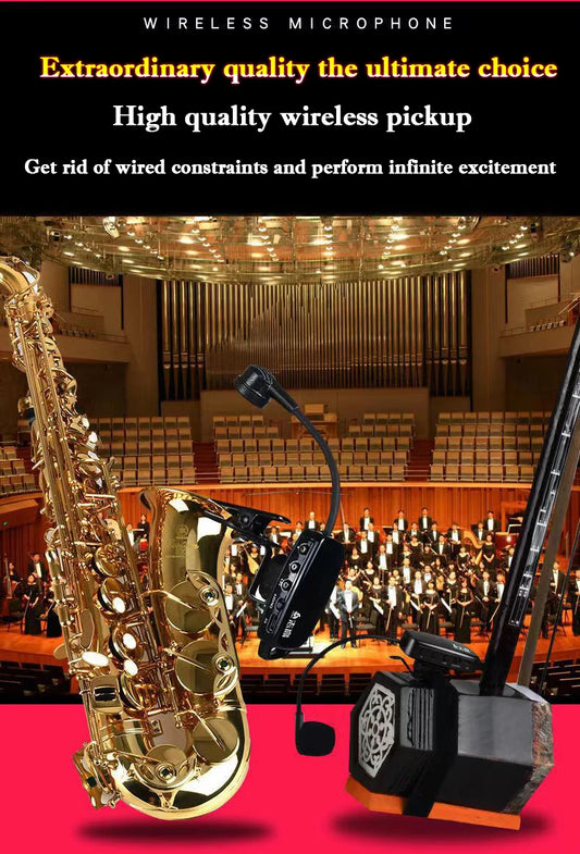 Wireless Microphone Suitable for Saxophone Trumpet/Trombone French Horn and Other Instruments Multiple Orchestral are Universal Leedoar