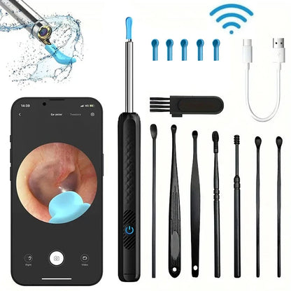 Wireless WiFi Ear Pick Otoscope Camera Borescope Luminous Ear Wax Cleaning Teeth Oral Inspection Health Care Ear Cleaner Kit Leedoar