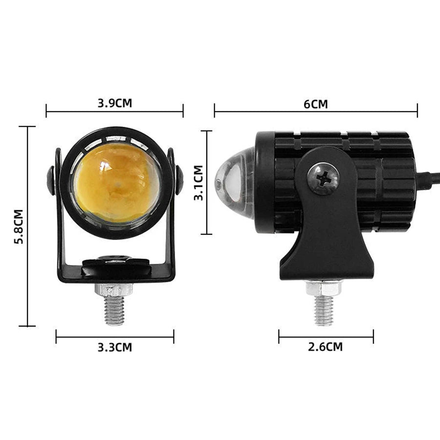 With Switch 2 PCS Super Bright Motorcycle LED Explorers Headlight Projector Fisheye Lens LED Moto Fog Auxiliary Motorcycle Headl Leedoar