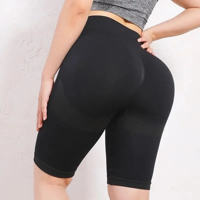 Women Butt Lifting Yoga Shorts Elastic Workout High Waist Tummy Control Ruched Booty Pants Seamless Gym Compression Tights Leedoar