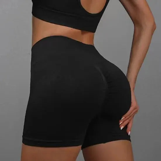 Shorts de ioga femininos, cintura alta, levantamento de bumbum, treino, fitness, controle de barriga, academia, corrida, calças elásticas, roupas esportivas casuais 