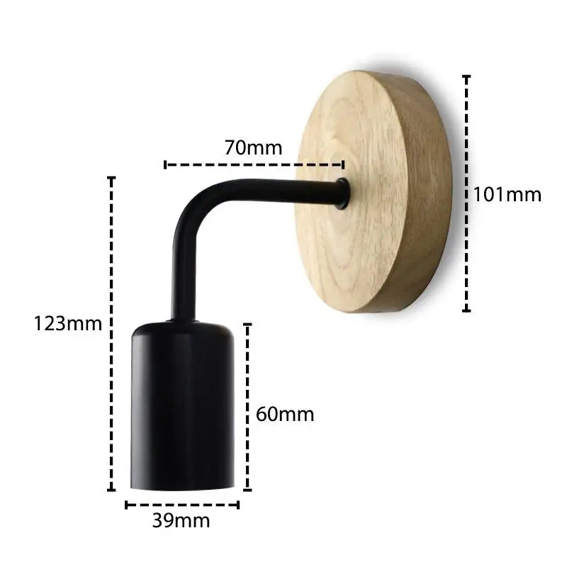 Lámpara de pared de madera, aplique vintage, aplique de pared, E27, 110 V, 220 V, lámpara retro para mesita de noche, decoración industrial, comedor, dormitorio 