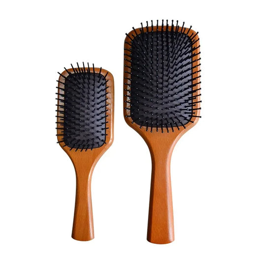 Peine de masaje con bolsa de aire de madera para el cuidado del cuero cabelludo, para cabello rizado femenino, de alta calidad, antiestático, para la caída del cabello, peine de maquillaje de tabla grande 