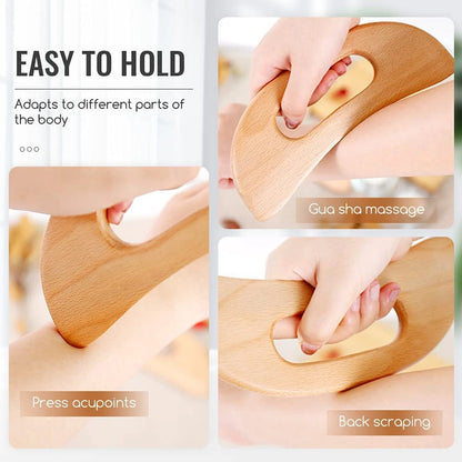 Wooden Gua Sha Tool Manual Massage Scraper for Anti Cellulite Slimming Guasha Massage Board Body Gua Sha Paddle Therapy Tool Leedoar