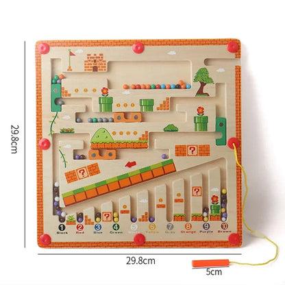 Labirinto magnético de madeira para cores e números, brinquedos educativos de aprendizagem, brinquedos Montessori de correspondência de cores, brinquedos de madeira para presente de crianças 