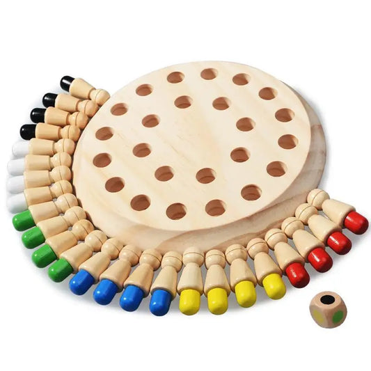 Juguetes de rompecabezas de madera Montessori, educativos, aprendizaje de colores, sensoriales, memoria, juego de ajedrez para fiestas, para niños 