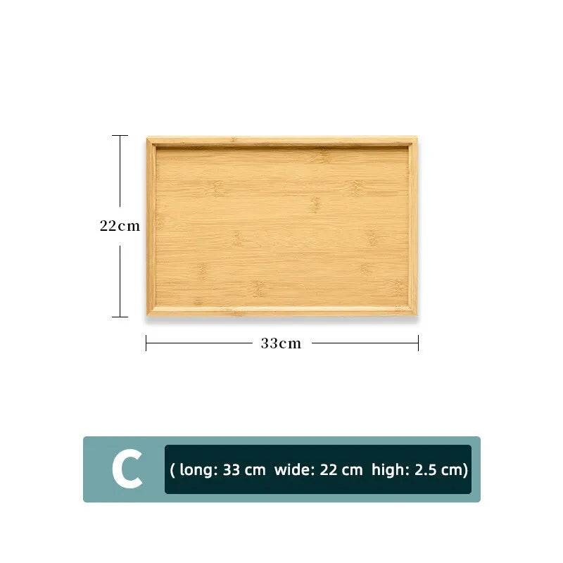 Bandeja de madera Bandeja rectangular de madera maciza de alto valor Bandeja para aperitivos, té, frutas, herramientas de almacenamiento de escritorio Bandeja de madera para uso doméstico y restaurante 