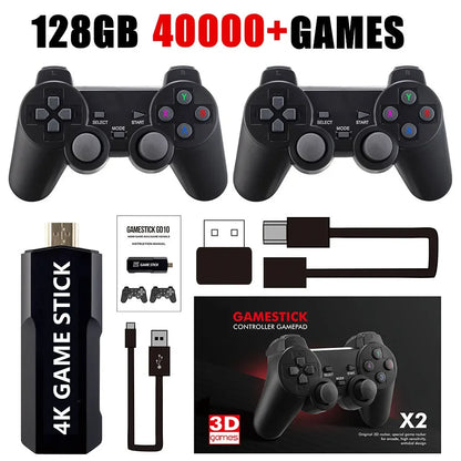 X2 Plus 256G 50000 Jogos GD10 Pro 4K Game Stick 3D HD Retro Video Game Console Controlador Sem Fio TV 50 Emulador Para PS1/N64/DC 