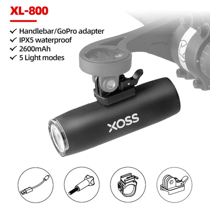 XOSS XL400/800 bicycle light Aluminium Front light for Bicycle USB-C Rechargeable MTB Front Lamp Headlights Bike Accessories Leedoar