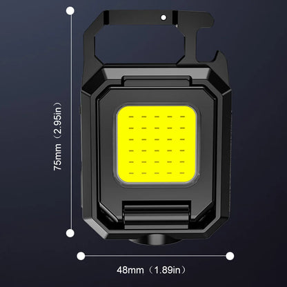 Linterna de trabajo de bolsillo XPE, 1000 lúmenes, LED COB, mini llavero con luz, linterna recargable por USB, IPX4, resistente al agua, para acampar al aire libre y hacer senderismo 