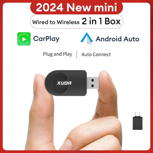 XUDA NOVO Adaptador sem fio CarPlay Android Auto sem fio Smart Mini Box Plug And Play WiFi Fast Connect Universal para Nissan 