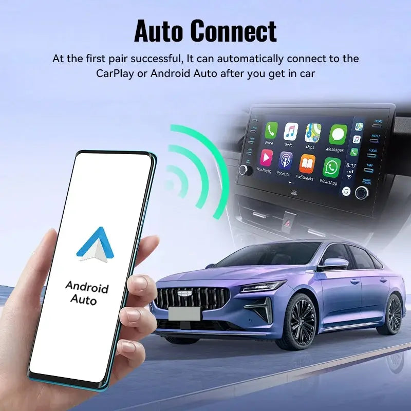 XUDA NOVO Adaptador sem fio CarPlay Android Auto sem fio Smart Mini Box Plug And Play WiFi Fast Connect Universal para Nissan 