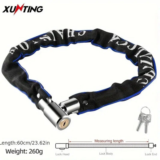 Xunting Bike Chain Lock with Lighter Weight and Stronger Security, Anti-Theft Bicycle Lock for Road Mountain Bikes Leedoar