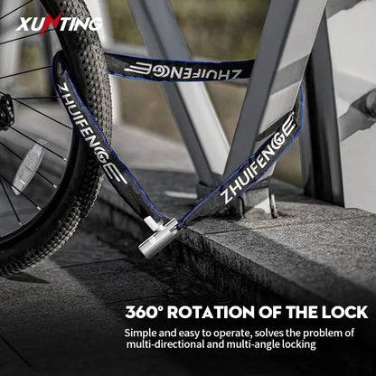 Xunting Bike Chain Lock with Lighter Weight and Stronger Security, Anti-Theft Bicycle Lock for Road Mountain Bikes Leedoar