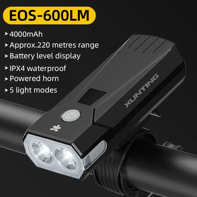 Xunting Bike Light USB Rechargeable LED Bicycle Lights 6 Modes MTB Flashlight Bicycle Headlight for Cycling Bicycle Front Lamp Leedoar