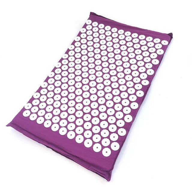 Almohadillas de masaje de yoga con puntos de contacto grandes para un mejor masaje de cuello, espalda y pies Almohadas de masaje para el hogar en color morado 