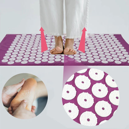 Almofadas de massagem de ioga com grandes pontos de contato para melhor massagem no pescoço, costas e pés Almofadas de massagem domésticas na cor roxa 