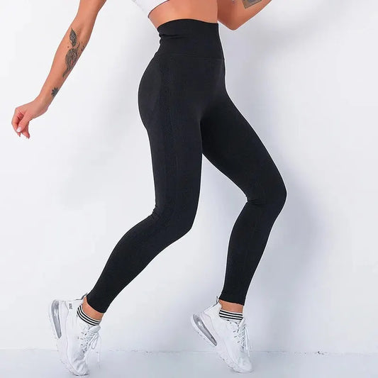 Calças de ioga femininas compressão sem costura controle de barriga cintura alta leggings de treino feminino corrida atlético emagrecimento roupas de ginástica 