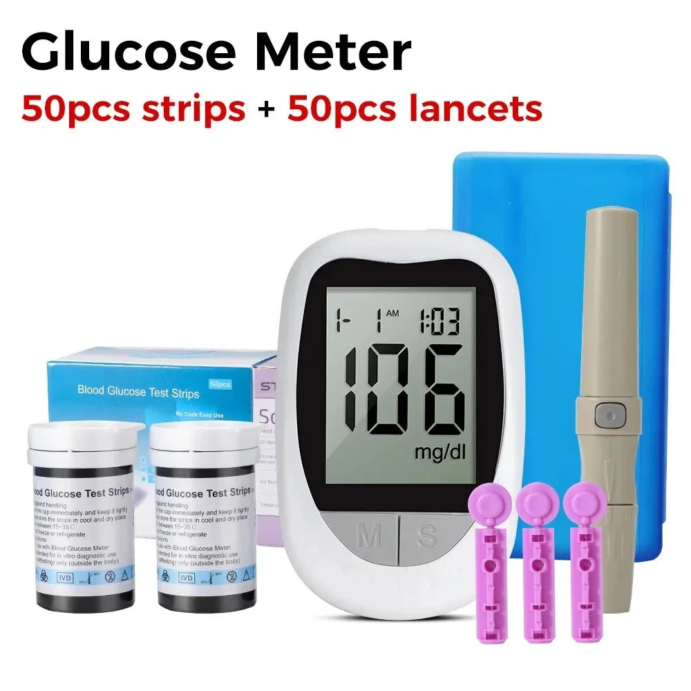 ZOSS Blood Glucose Meter Glucometer Kit Code Free Diabetes Test 50/100pcs Strips With Lancets Medical Blood Sugar Mg/mmol! Leedoar