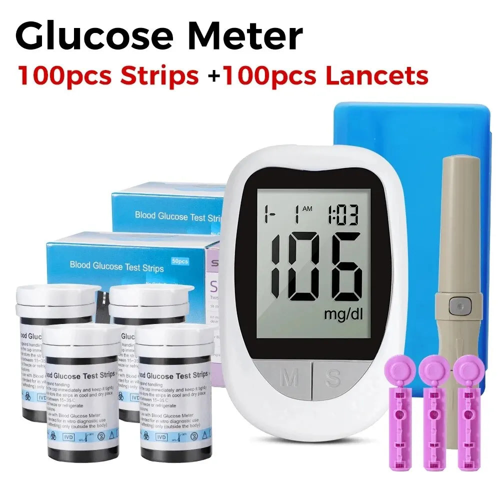 ZOSS Blood Glucose Meter Glucometer Kit Code Free Diabetes Test 50/100pcs Strips With Lancets Medical Blood Sugar Mg/mmol! Leedoar