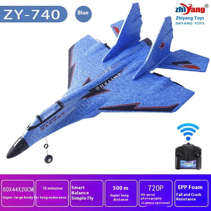 Zy-740 Remote-Controlled Airplane Glider Model Airplane Fixed-Wing Fighter Ultra-Long Remote-Controlled Electric Fall-Resistant