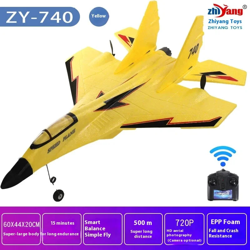 Zy-740 Remote-Controlled Airplane Glider Model Airplane Fixed-Wing Fighter Ultra-Long Remote-Controlled Electric Fall-Resistant