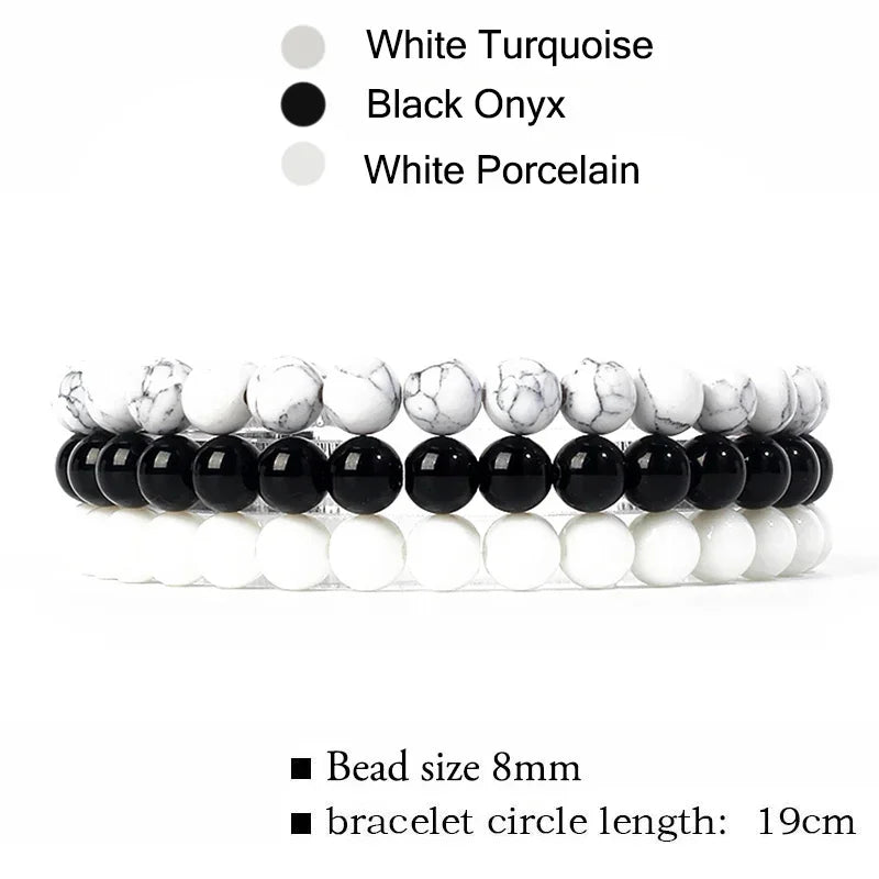 kirykle Natural Stone Bracelet Sets 3Pcs/set Obsidian Hematite Tiger Eye Beads Bracelets Men for Health Protection Soul Jewelry Leedoar