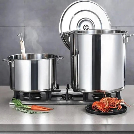 large Stainless steel thick Soup pot with handle lid big pot bucket pail water barrel household chef used kitchen cooking pots