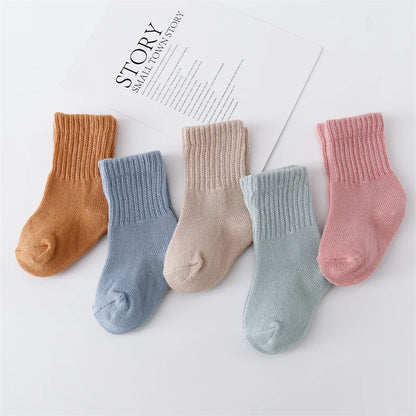 lawadka 6Pairs/set 0-12Month Newborn Baby Boy Girl Sock Cotton Solid Soft Infant Socks for Girls Boys Spring Autumn Korea Style Leedoar