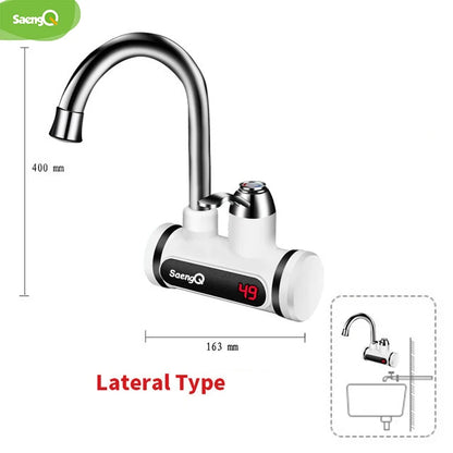 saengQ Electric Water Heater 220V Kitchen Faucet Tankless Instant Heating Water Tap Flowing Heated Mixer Digital Display Leedoar