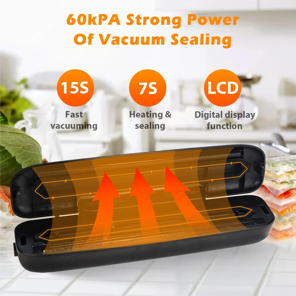 saengQ Vacuum Sealer Packaging Machine Food Vacuum Sealer With Free 10pcs Vacuum bags Household Vacuum Food Sealing Leedoar