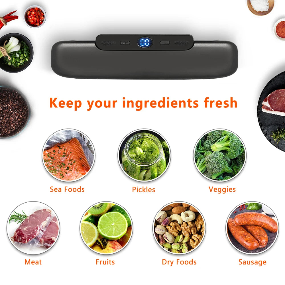 saengQ Vacuum Sealer Packaging Machine Food Vacuum Sealer With Free 10pcs Vacuum bags Household Vacuum Food Sealing Leedoar