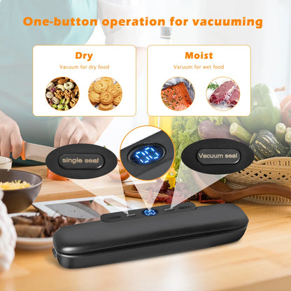 saengQ Vacuum Sealer Packaging Machine Food Vacuum Sealer With Free 10pcs Vacuum bags Household Vacuum Food Sealing Leedoar