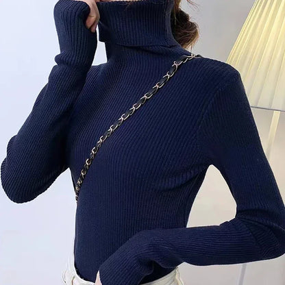 zjaiss Women Fall Turtleneck Sweater Knitted Soft Pullovers Cashmere Jumpers Basic Soft Sweaters For Women 2024 Autumn Winter Leedoar